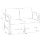 Комплект садових меблів Toscana Double Seat Set HK-955-Brown