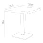 Стіл HM-700 Rattan Masa 70 x 70 без скла Brown