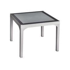Стол HM-710 COMFORT RATTAN MASA 90*90 со стеклом Grey