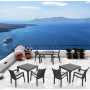 Стол HM-710 COMFORT RATTAN MASA 90*90 со стеклом Grey