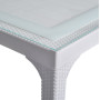 Стіл HM-725 Pamukkale Rattan Masa 80*140 со стеклом  Grey