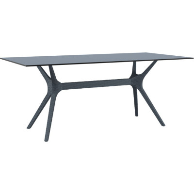 Стіл Siesta з ротанговою ніжкою 865 Ibiza Table 90-180 Grey