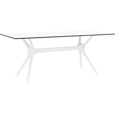 Стіл Siesta з ротанговою ніжкою (Ibiza Table90*180) Арт. 865 White