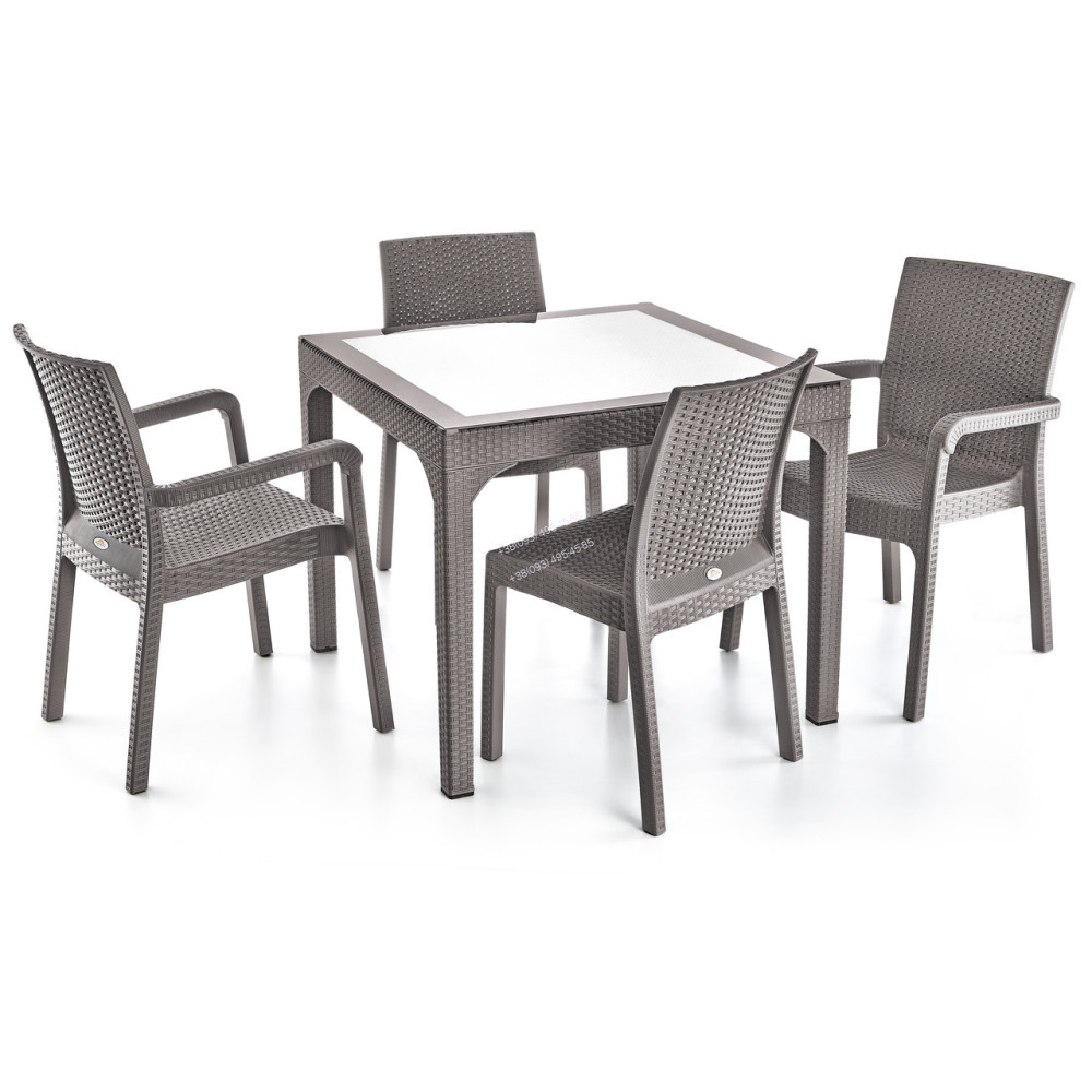Стіл HM-710 COMFORT RATTAN MASA 90*90 без скла