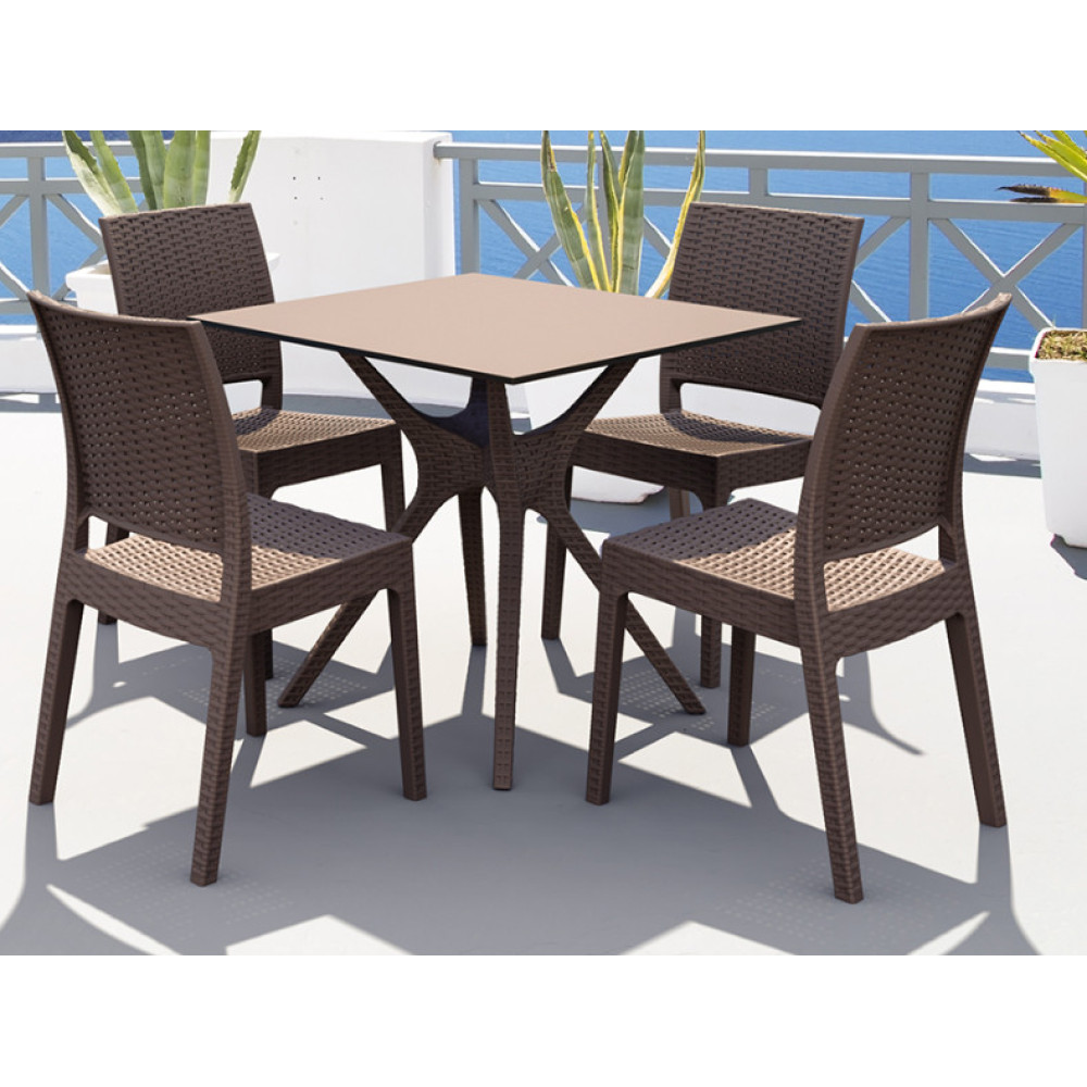 Стол Siesta с ротанговой ножкой (Ibiza Table 80) Арт. 863 Brown