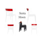 Стул Siesta белый с красной вставкой (Moon stacking  chair), арт. 090